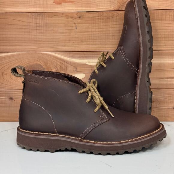Clarks Men's Solsbury DB Dark Brown Leather Desert Boots size 9.5 M - Picture 1 of 16
